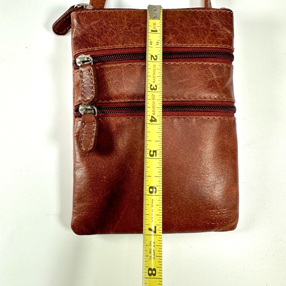 The Monte Genuine Brown Leather Crossbody Bag - Picture 8 of 9